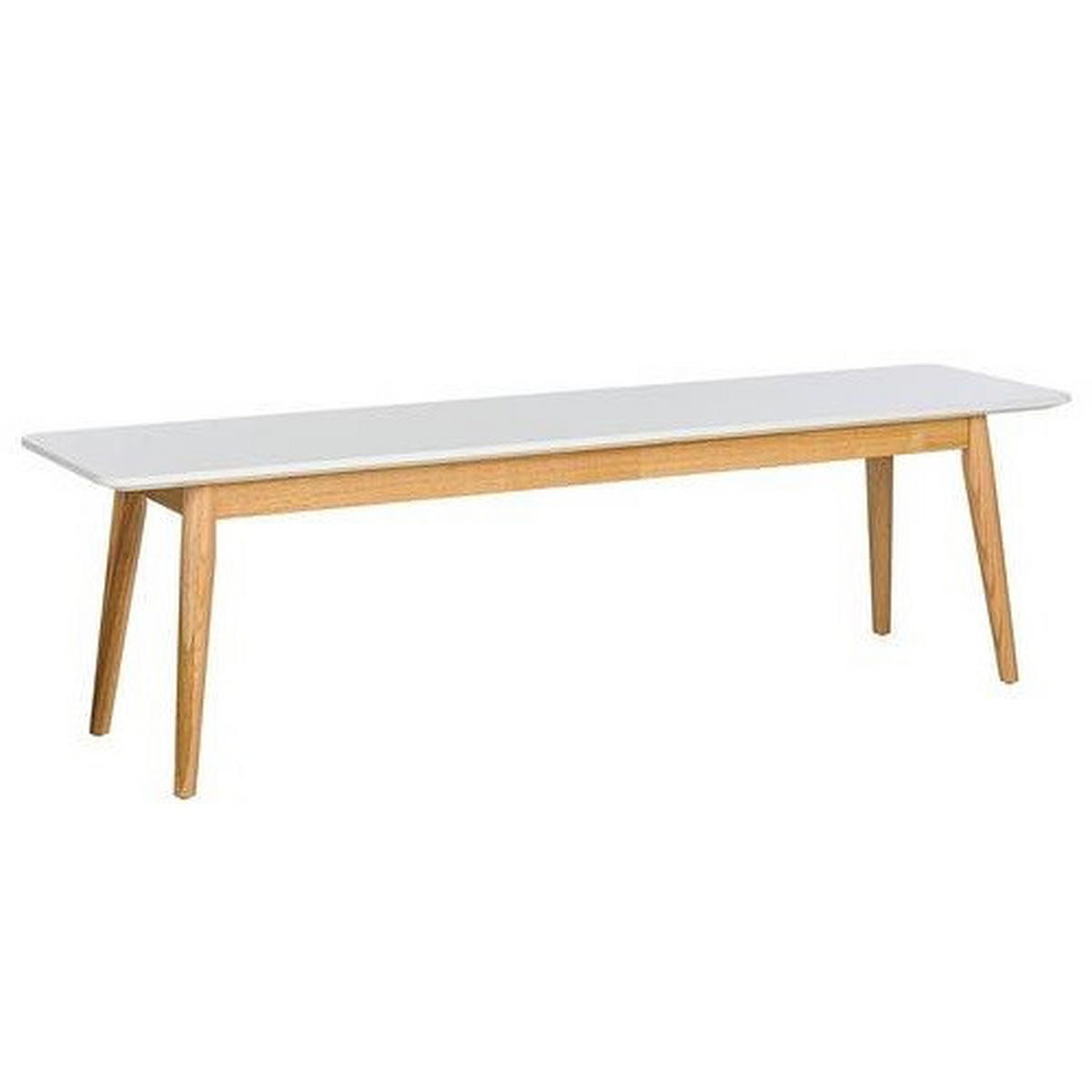 SITZBANK 160/46/40 cm Weiß, Eichefarben Eiche massiv  - Eichefarben/Weiß, MODERN, Holz (160/46/40cm) - home24