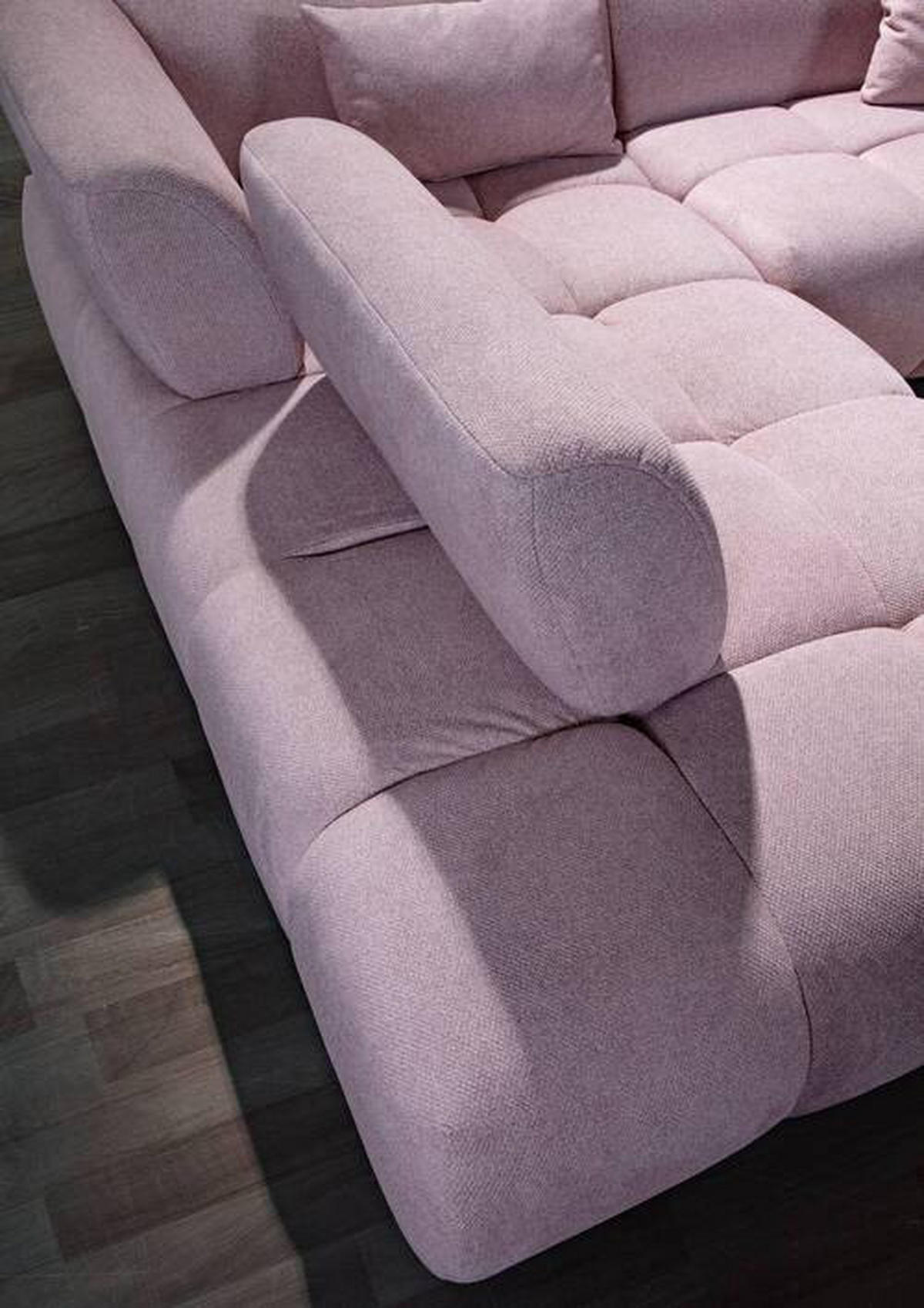 HÖRNSOFFA i velour gammalrosa  - svart/gammalrosa, Design, textil/plast (220/283cm) - MID.YOU