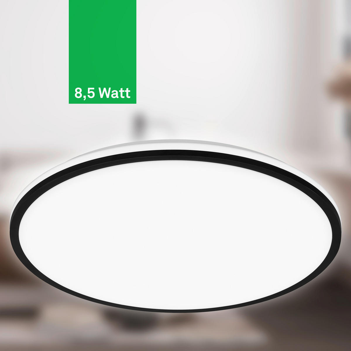 STROPNA LED-SVETILKA  Pulap A //4000 K// - črna, Basics, umetna masa (33/6cm)