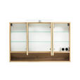SPIEGELSCHRANK 100/64/20 cm  - Chromfarben/Eiche Wotan, Natur, Glas/Holzwerkstoff (100/64/20cm) - Xora