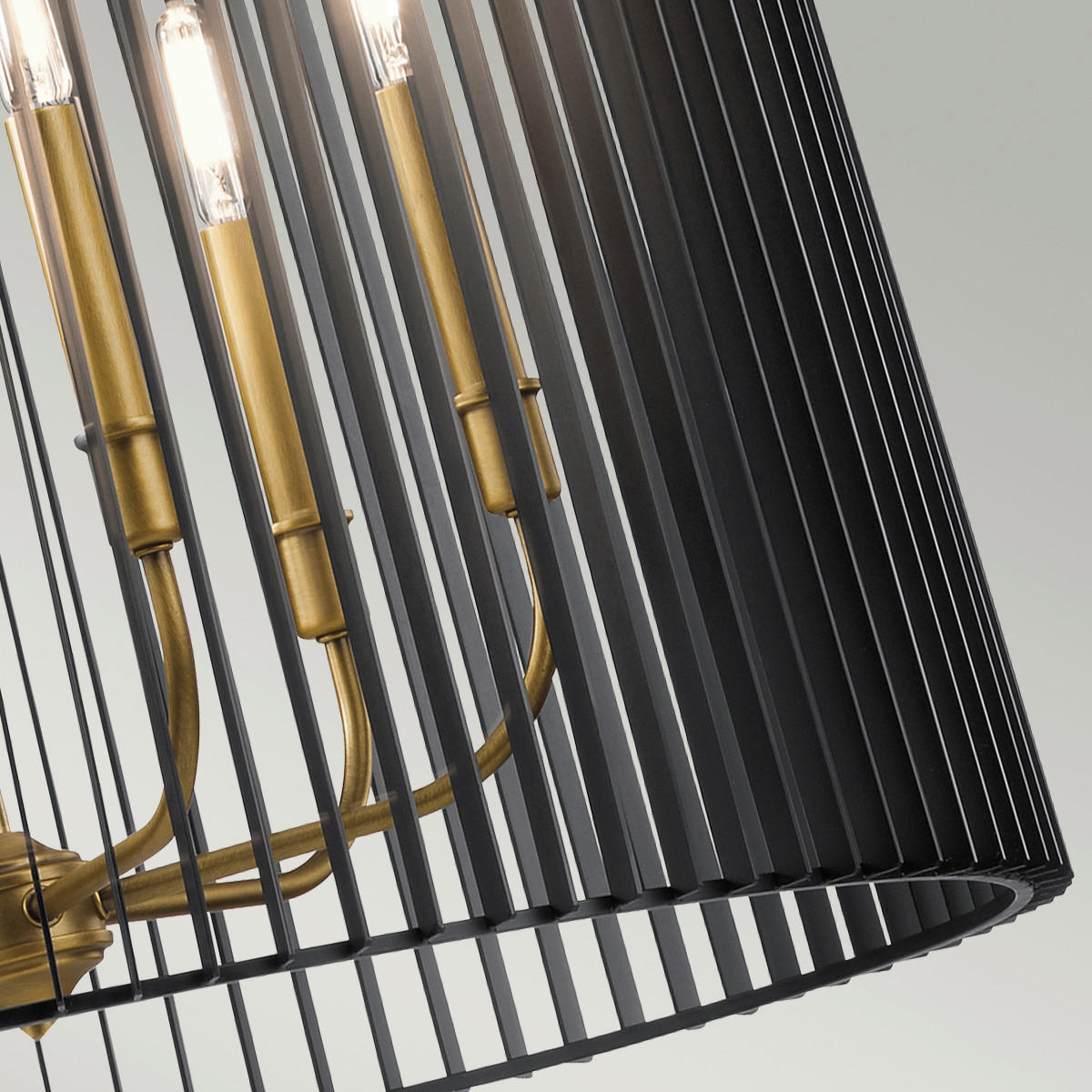 LESTENEC  Elstead Linara      66/63.6 cm      E14 - črna/barve medenine, Design, kovina (66/63.6cm) - Elstead Lighting