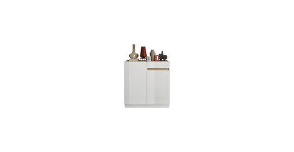 HIGHBOARD in 105/107/40 cm - Eichefarben/Weiß Hochglanz, MODERN, Holzwerkstoff (105/107/40cm) - Carryhome