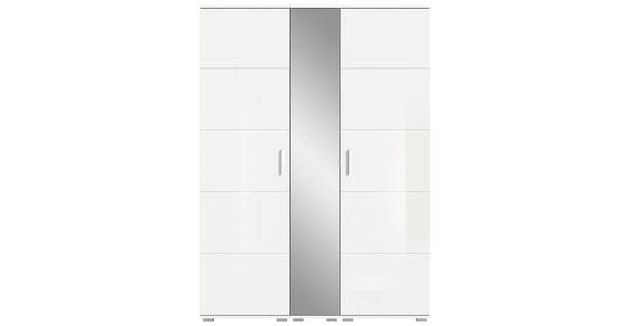 GARDEROBENSCHRANK Prego  in 140/191/37 cm  - Weiß Hochglanz/Weiß, Design, Glas/Holzwerkstoff (140/191/37cm) - Xora