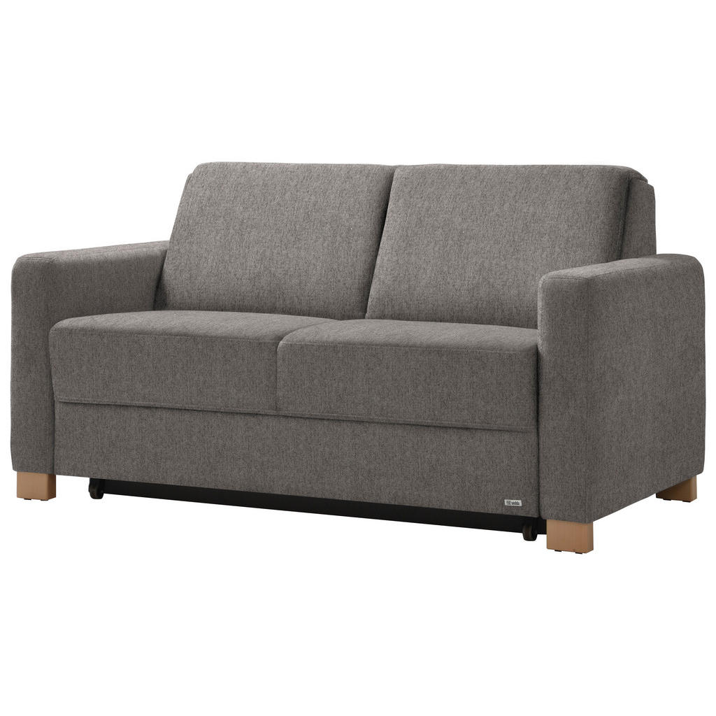 Thumbnail - Sedda Schlafsofa, Schlamm, Hellbraun, Textil, Eiche, Uni, 2-Sitzer, 160x86x92 cm, Austria Gütezeichen, AZO-frei, Made in...