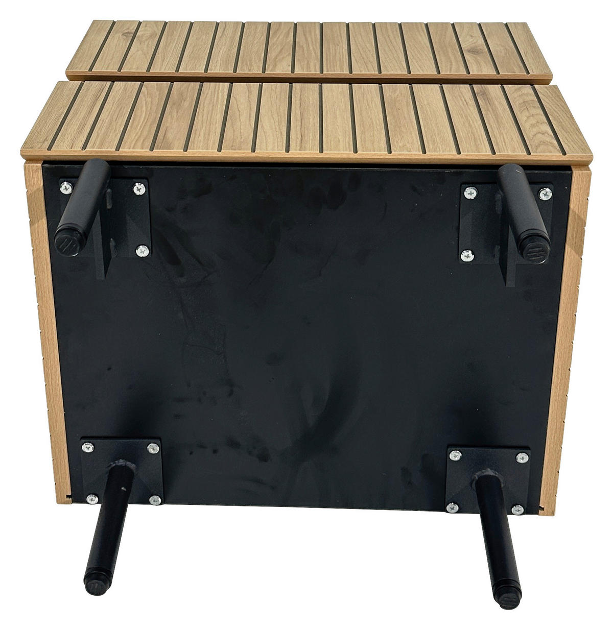 NACHTKÄSTCHEN in Schwarz, Eichefarben  - Eichefarben/Schwarz, Design, Holzwerkstoff/Metall (50/50/40cm) - Xora