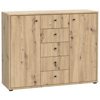 KOMMODE , 108,8/85,5/34,8 cm, 5 Schublade(n)  - Eiche Artisan, Design, Holzwerkstoff (108,8/85,5/34,8cm)
