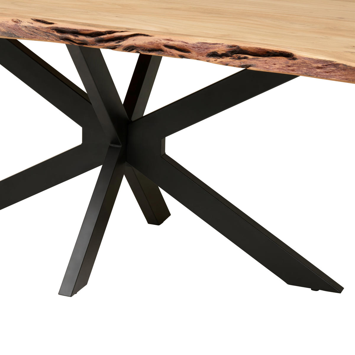 JEDÁLENSKÝ STÔL, akácia, čierna, farba akácie, 180/90/76 cm - čierna/farba akácie, Modern, kov/drevo (180/90/76cm) - P & B