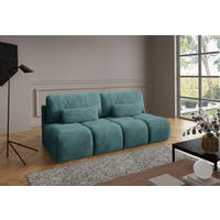 SCHLAFSOFA MARON in Samt Petrol  - Petrol/Schwarz, Design, Kunststoff/Textil (219/94/110cm) - Livetastic