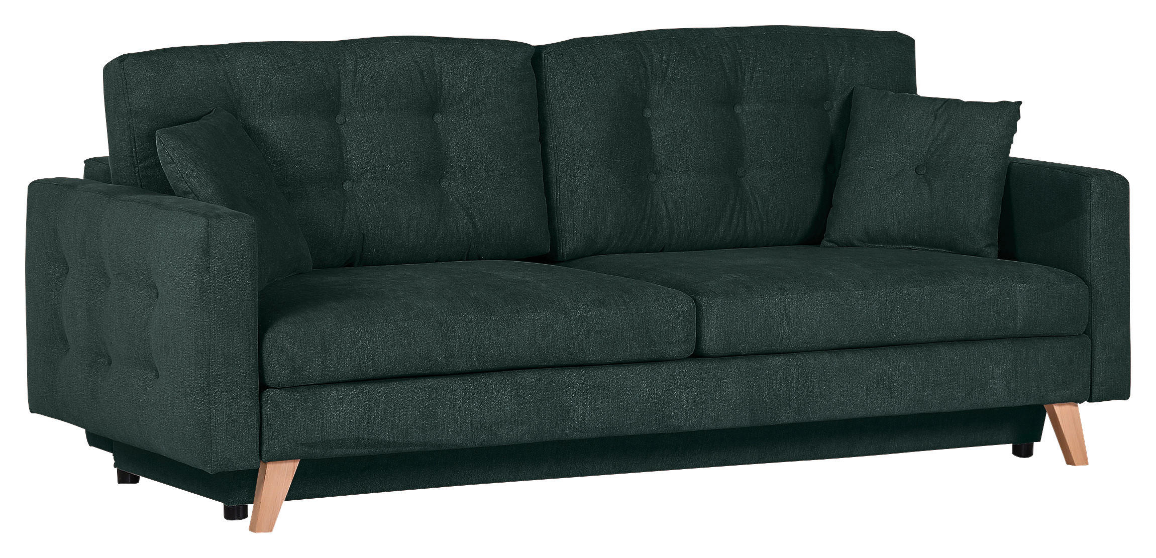 BÄDDSOFFA i flatväv mörkgrön  - mörkgrön/naturfärgad, Klassisk, textil (225/70/98cm) - Livetastic