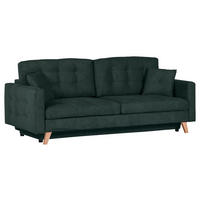 BÄDDSOFFA i flatväv mörkgrön  - mörkgrön/naturfärgad, Klassisk, textil (225/70/98cm) - Livetastic