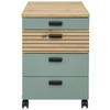 ROLLCONTAINER Eiche Artisan, Schilfgrün  - Schilfgrün/Schwarz, KONVENTIONELL, Holzwerkstoff/Kunststoff (45/66/55cm) - Stylife