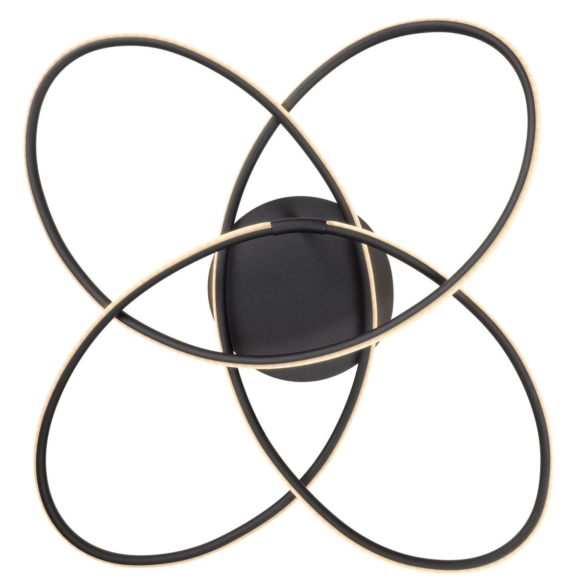 LED-DECKENLEUCHTE 80/13,5 cm   - Opal/Schwarz, Design, Kunststoff/Metall (80/13,5cm) - Globo