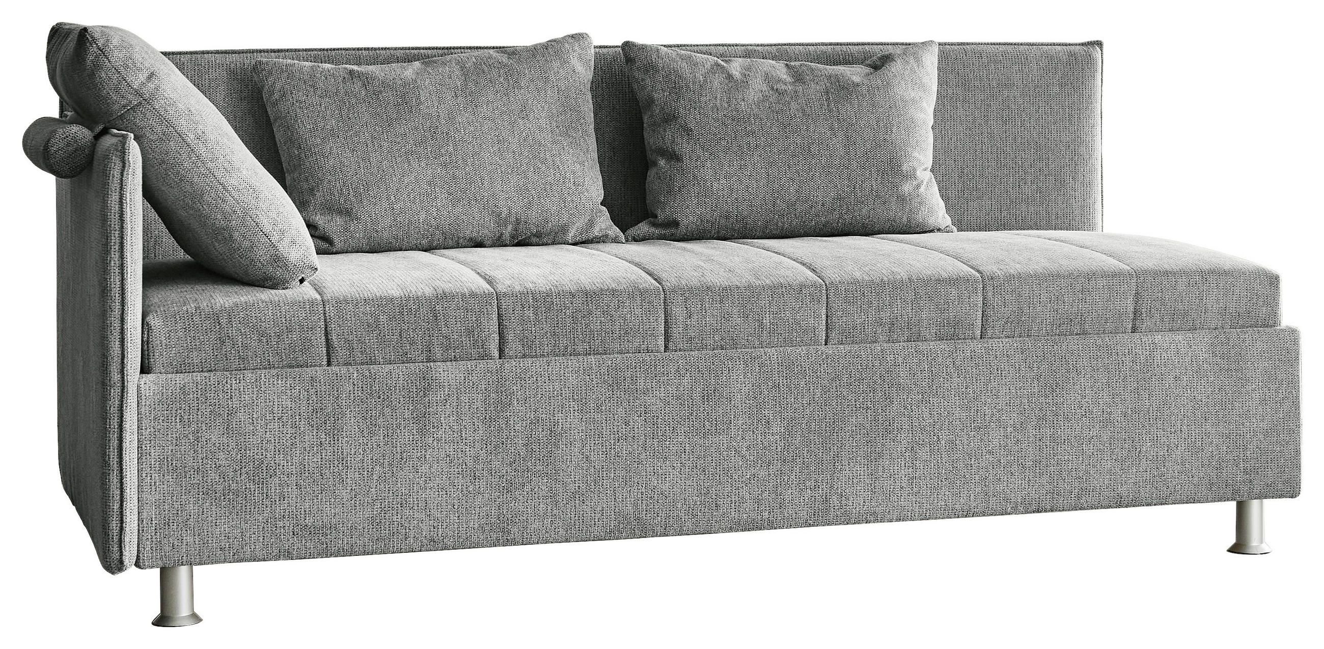 POLSTERLIEGE Flachgewebe Grau  - Hellgrau/Alufarben, KONVENTIONELL, Holz/Holzwerkstoff (90/200cm) - Beldomo - Sleep