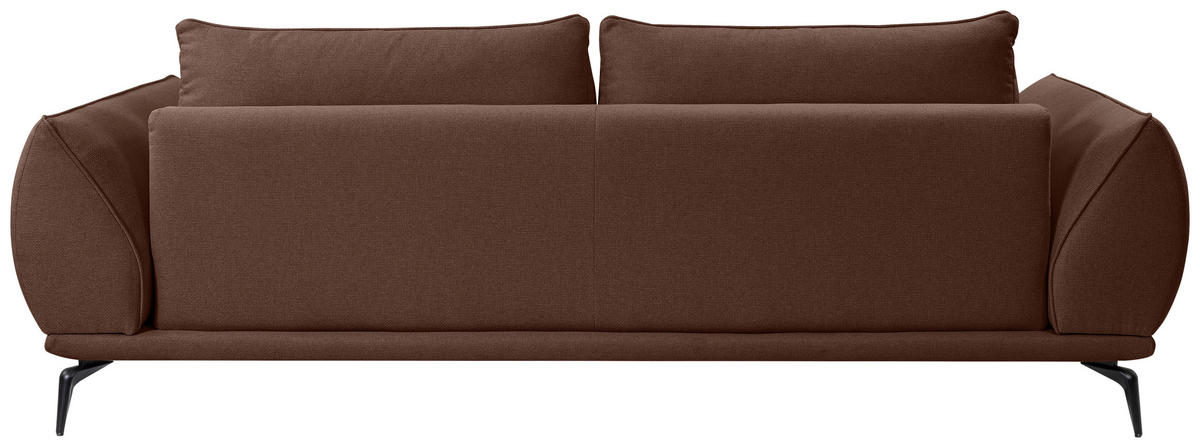 3-SITZER-SOFA in Webstoff Braun  - Creme/Schwarz, Modern, Textil/Metall (249/86/118cm) - MID.YOU
