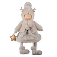 FIGÚRKA – DIEŤA - svetlohnedá/zlatá, Lifestyle, kov/textil (22/52/22cm) - X-Mas