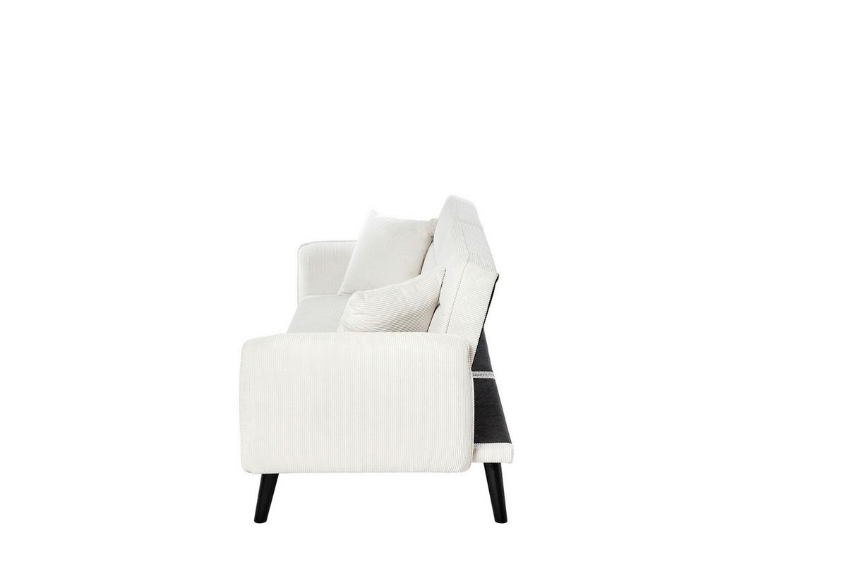 SCHLAFSOFA Cord Elfenbein  - Elfenbein/Champagner, MODERN, Holz/Textil (191/83/84cm) - Livetastic