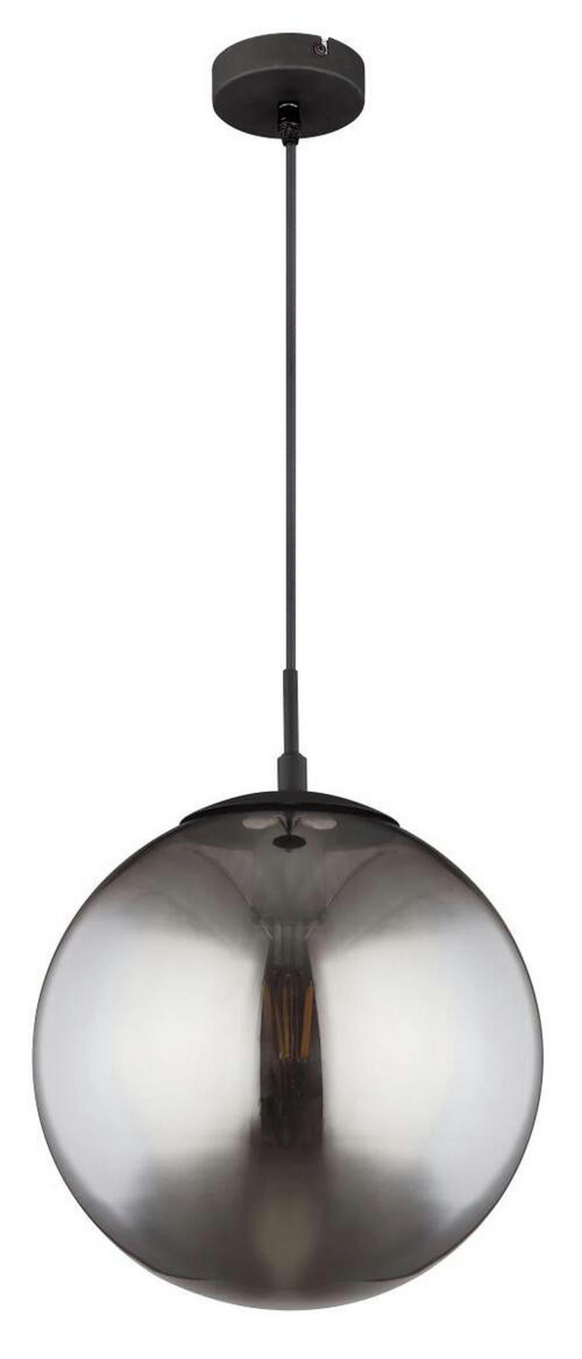 HÄNGELEUCHTE 30/120 cm    - Schwarz, Design, Glas/Metall (30/120cm) - Globo