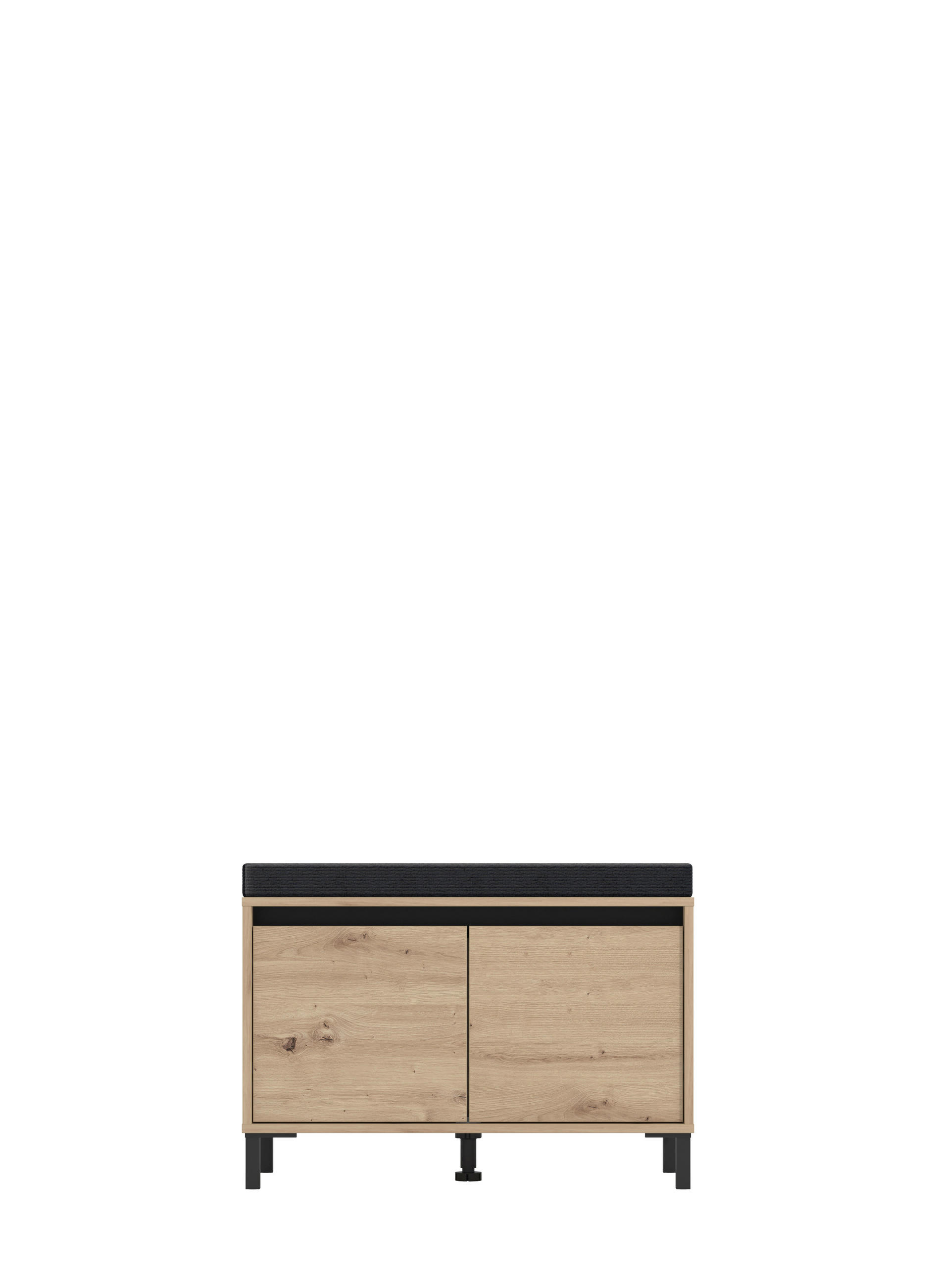 előszobapad 80/52/40 cm  - fekete/Artisan tölgy, Modern, faalapú anyag/textil (80/52/40cm) - Xora