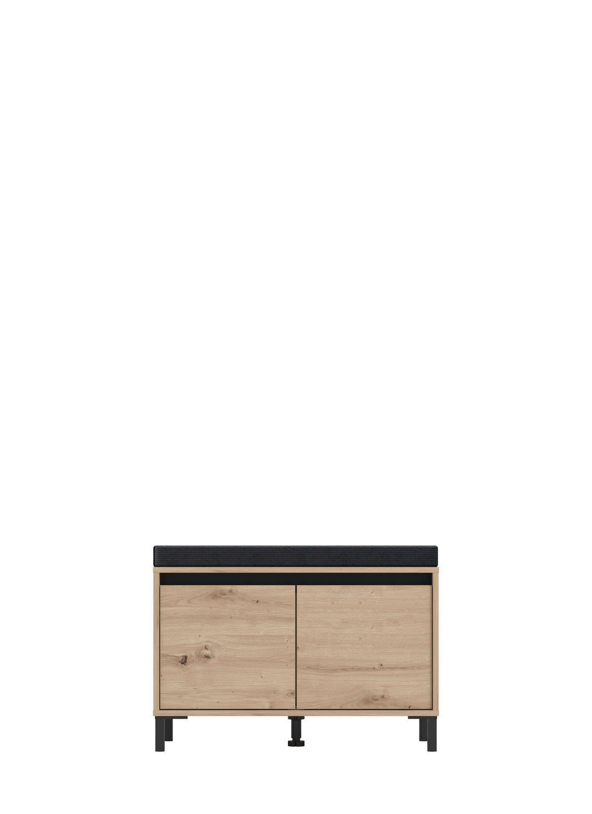 előszobapad 80/52/40 cm  - fekete/Artisan tölgy, Modern, faalapú anyag/textil (80/52/40cm) - Xora