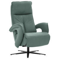 RELAXSESSEL in Leder Opal  - Opal/Schwarz, Design, Leder/Metall (77/110/87cm) - Valdera