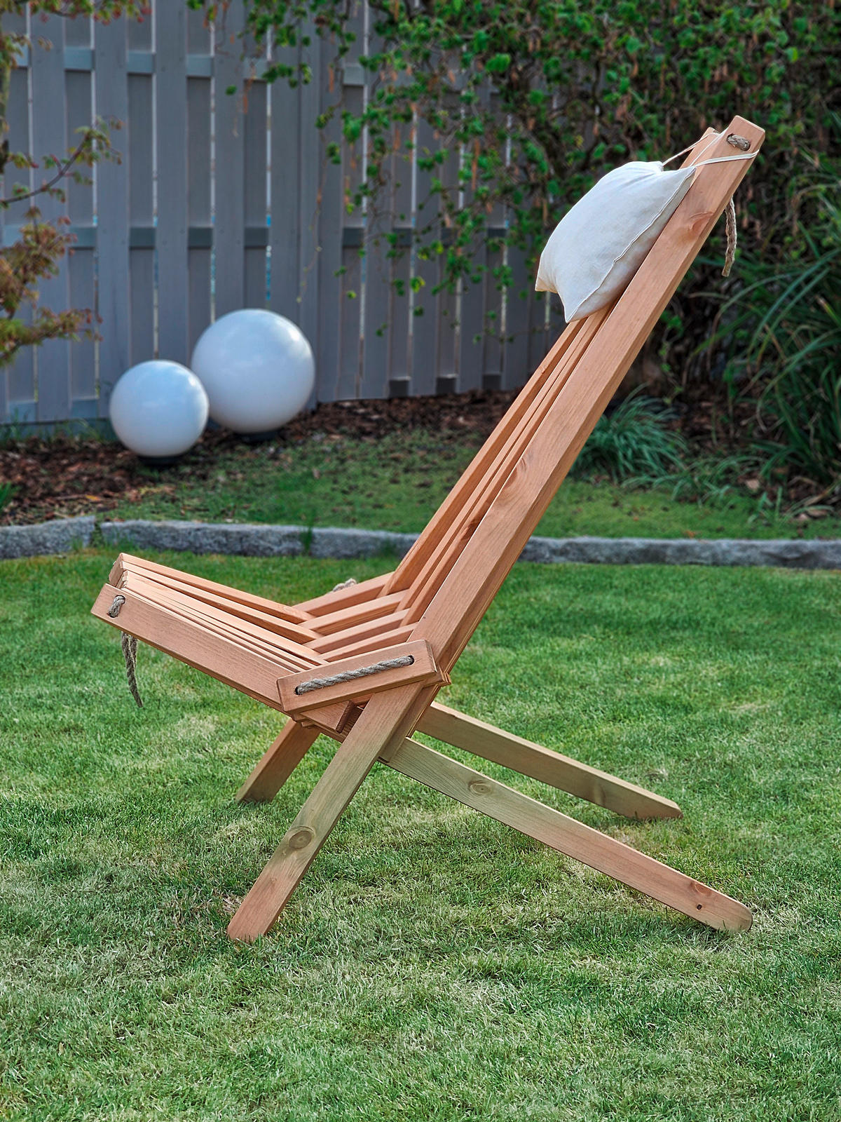 GARTEN-RELAXSESSEL Kiefer  - Braun, MODERN, Holz/Textil (69/104/93cm) - Gardenson