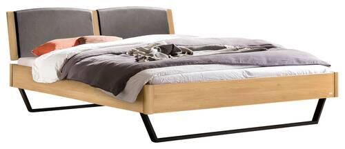 BETT 140/200 cm  in Eichefarben   - Eichefarben/Dunkelgrau, Modern, Holz/Textil (140/200cm) - Hasena