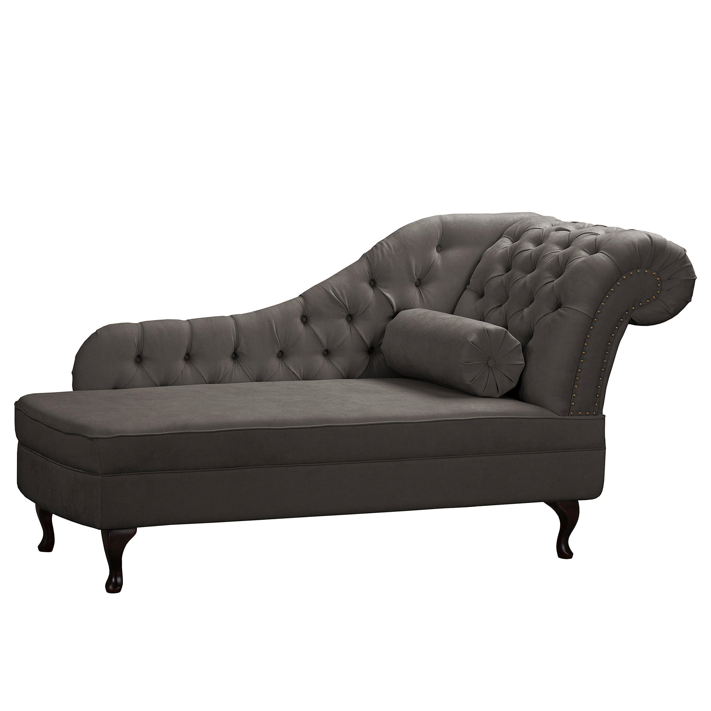 RÉCAMIERE Mikrofaser Graubraun  - Graubraun/Braun, Design, Holz/Textil (185/93/75cm) - Livetastic