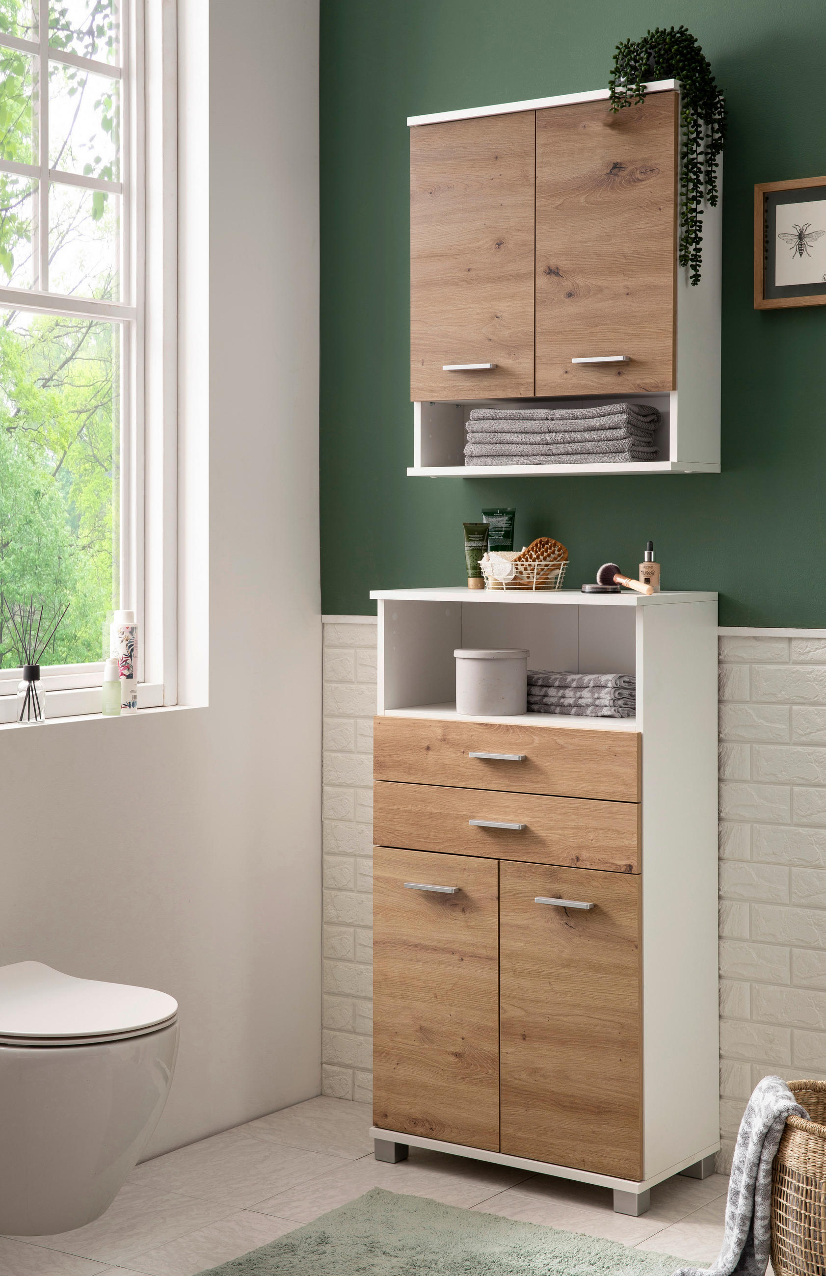 HÄNGESCHRANK 60/70,8/20,5 cm  - Chromfarben/Weiß, KONVENTIONELL, Holzwerkstoff/Metall (60/70,8/20,5cm) - Stylife