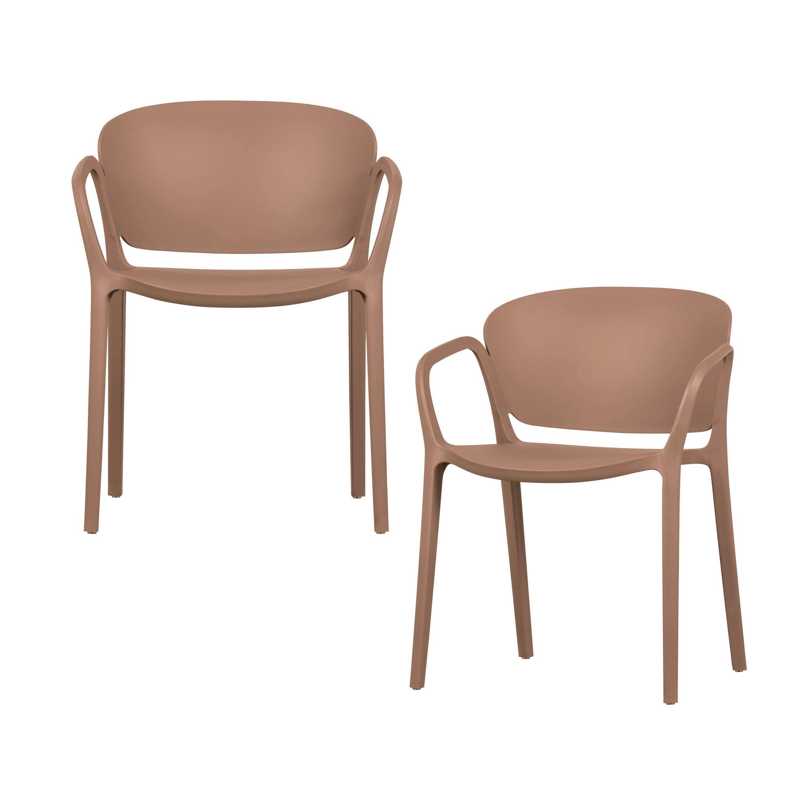 GARTENSTUHL-SET Lachsfarben  - Lachsfarben, MODERN, Kunststoff (57/75/56cm) - Livetastic