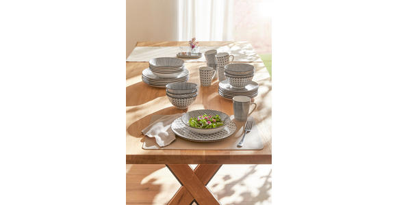 KOMBISERVICE Tokyo 30-teilig  - Schwarz/Weiß, Trend, Keramik - Novel