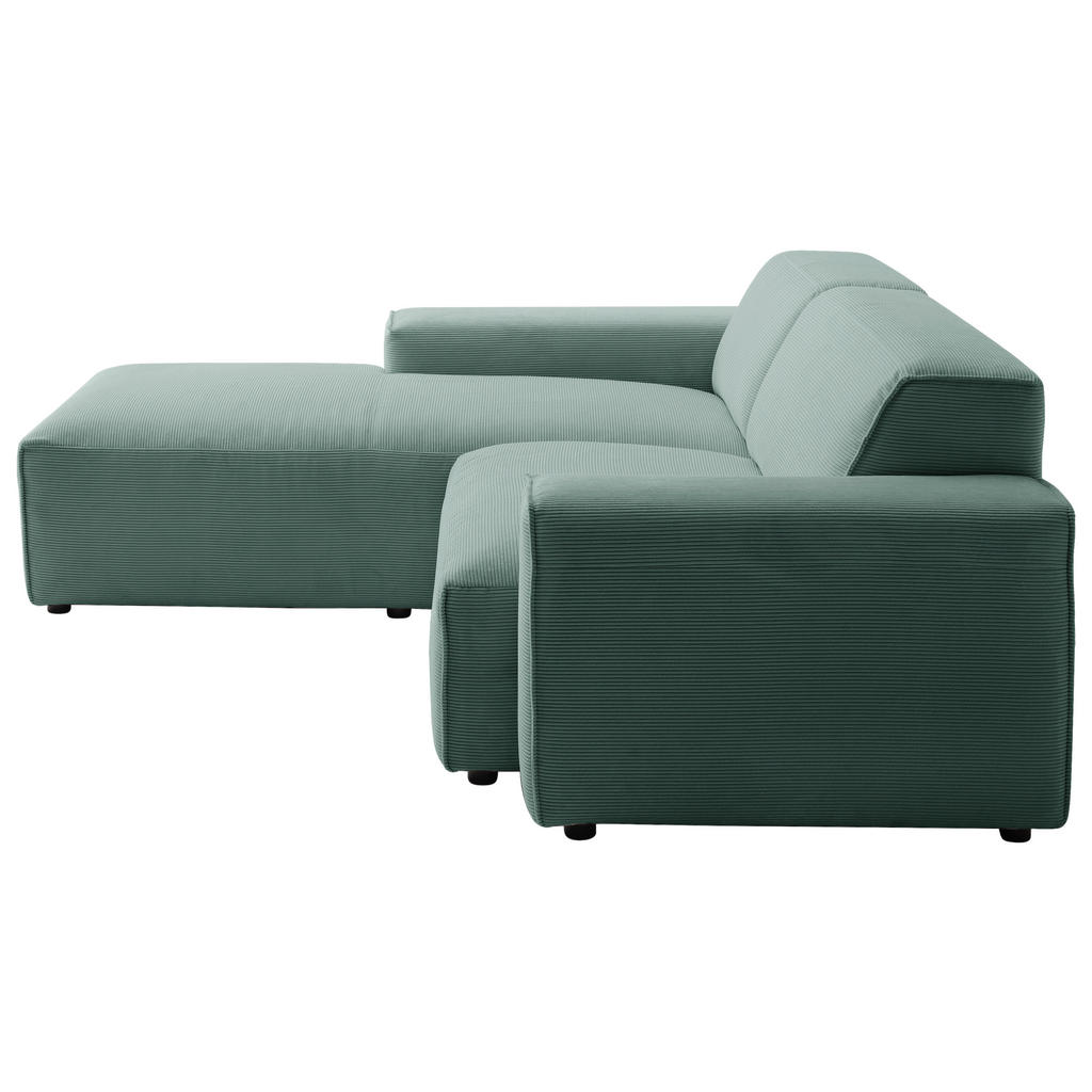 Thumbnail - Pure Home Lifestyle Ecksofa, Grün, Textil, 3-Sitzer, Ottomane links, L-Form, 230x189 cm, Goldenes M, Oeko-Tex® Standard ...