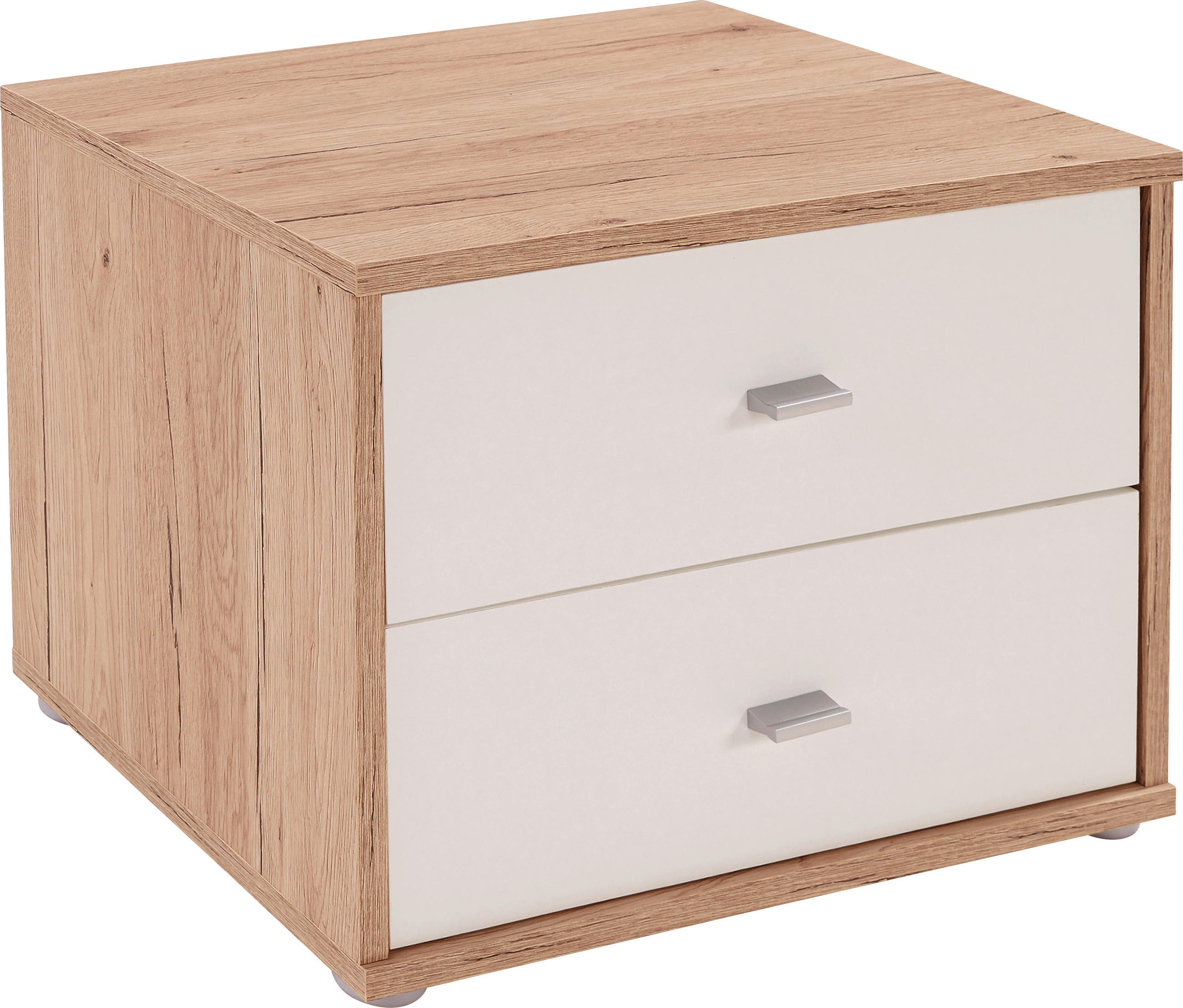 NACHTSCHRANK  - Chromfarben/Weiß, KONVENTIONELL, Holzwerkstoff/Kunststoff (50/38.1/35.2cm)