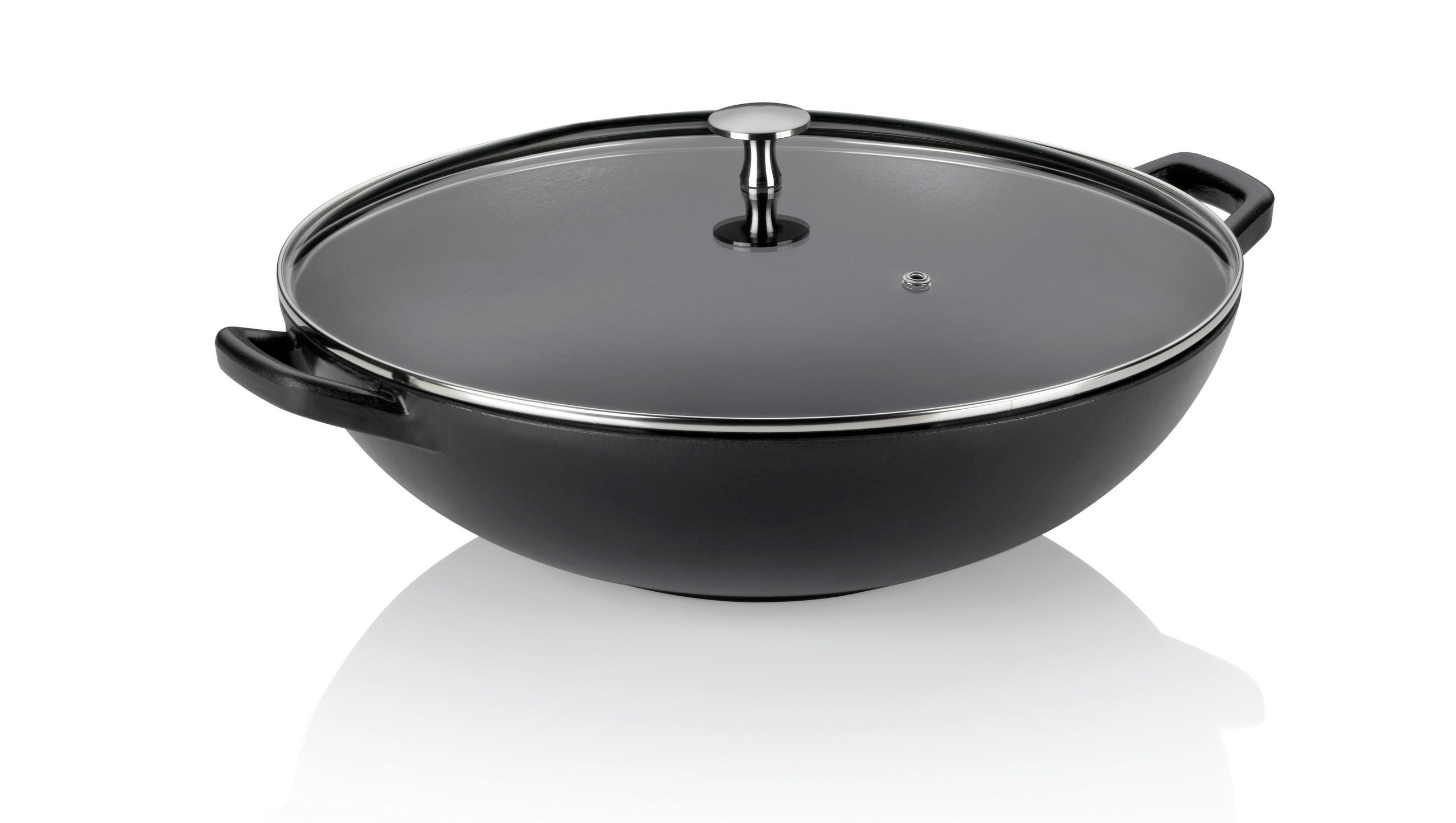 WOK Calido  - Schwarz, KONVENTIONELL, Glas/Metall (36/17cm) - Kela