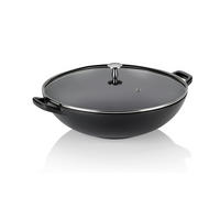 WOK Calido  - Schwarz, KONVENTIONELL, Glas/Metall (36/17cm) - Kela