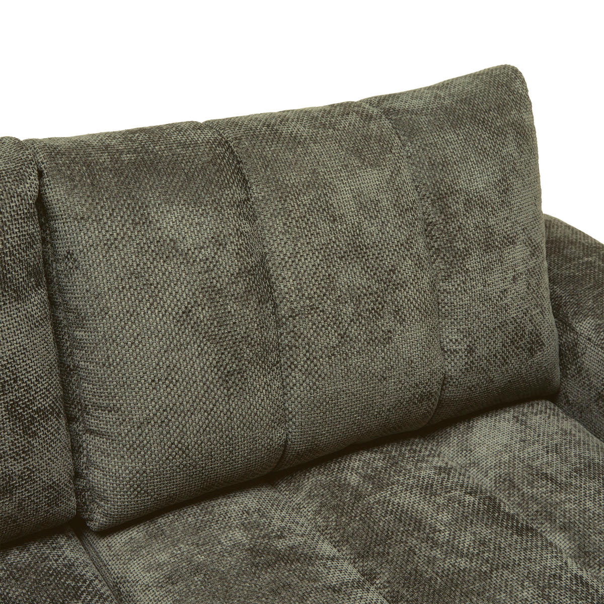 ECKSOFA Flachgewebe Olivgrün  - Schwarz Hochglanz/Olivgrün, Modern, Textil/Metall (166/93/273cm) - MID.YOU