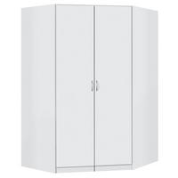 ECKSCHRANK in  - Weiss/Silberfarben, Design, Holzwerkstoff/Kunststoff (117/197/52,2cm) - Boxxx