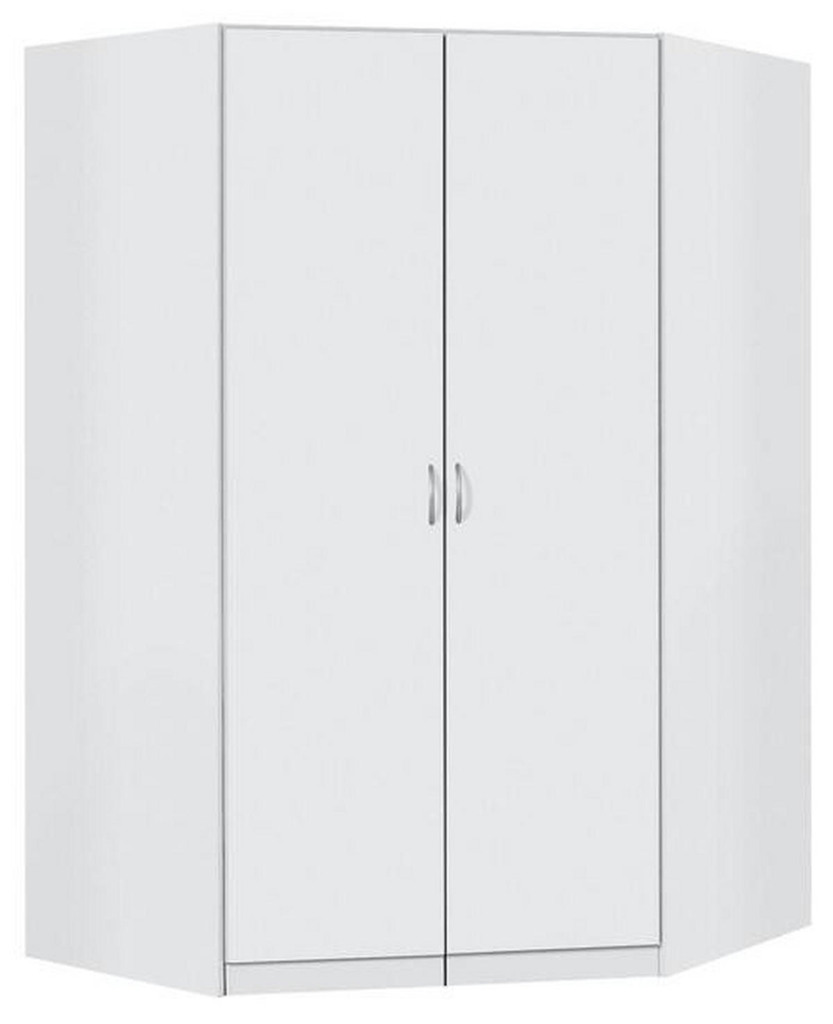 ECKSCHRANK in  - Weiss/Silberfarben, Design, Holzwerkstoff/Kunststoff (117/197/52,2cm) - Boxxx
