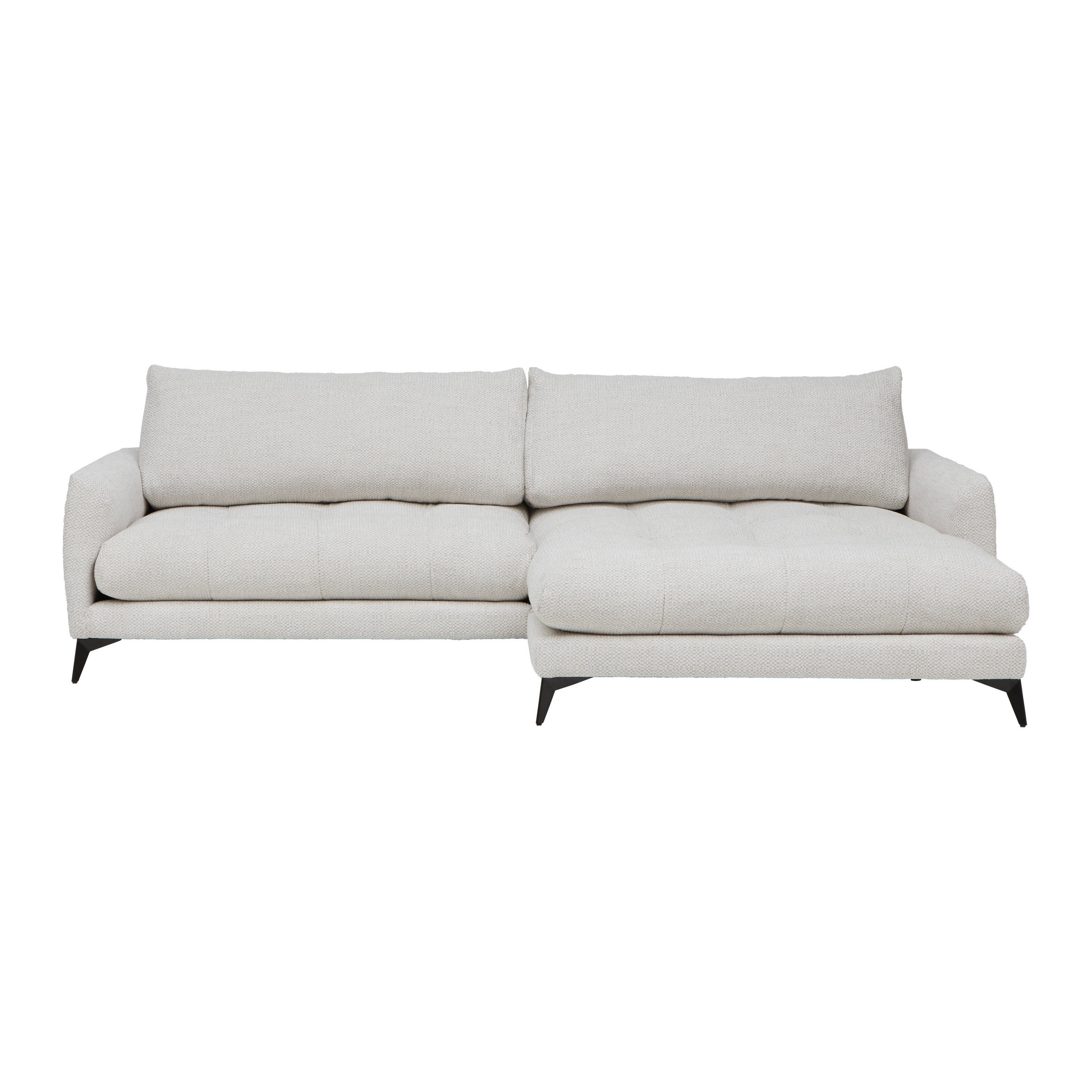 HÖRNSOFFA i chenille gråvit  - gråvit/svart, metall/textil (273/61-85/161cm) - MID.YOU