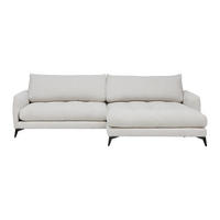 HÖRNSOFFA i chenille gråvit  - gråvit/svart, metall/textil (273/61-85/161cm) - MID.YOU