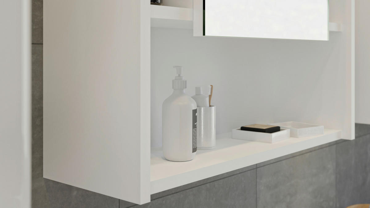 SPIEGELSCHRANK 60/77/19 cm  - Weiß Hochglanz, MODERN, Glas/Holzwerkstoff (60/77/19cm) - MID.YOU