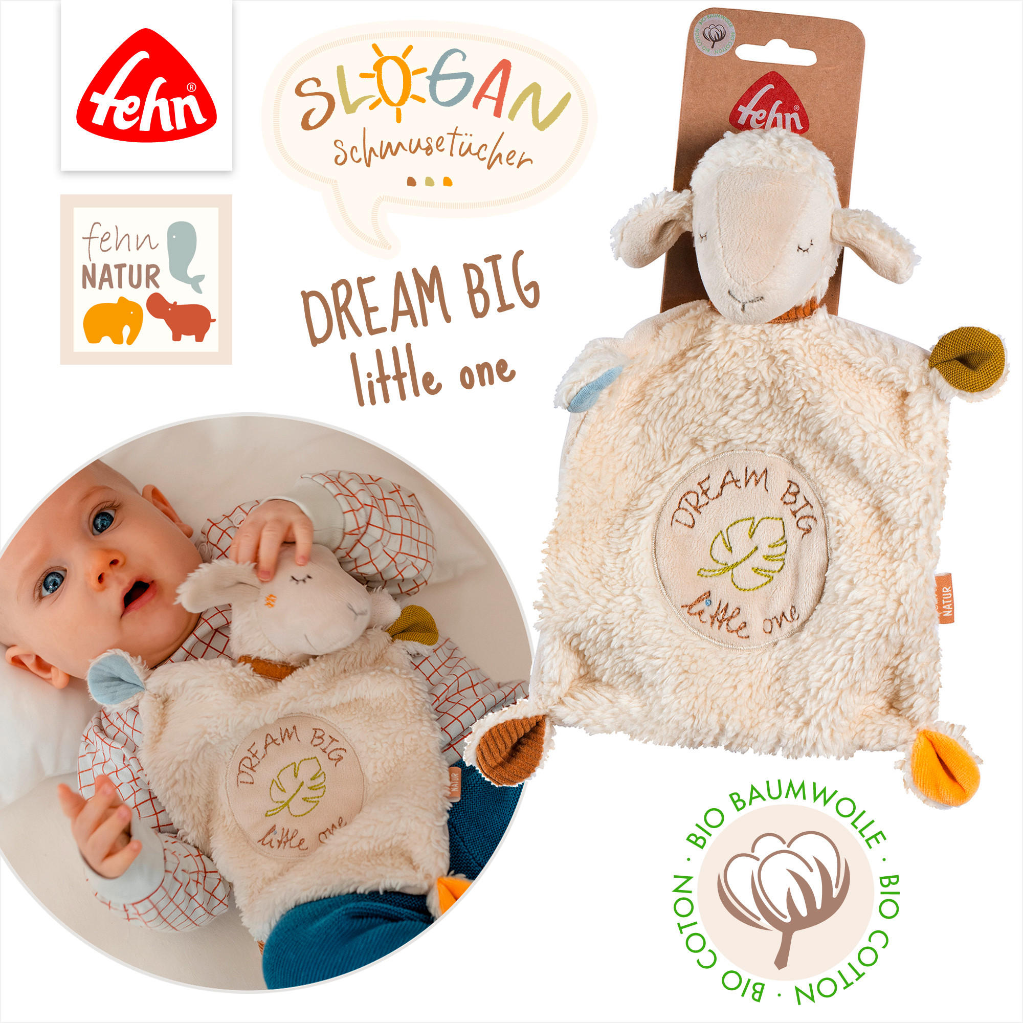 SCHMUSETUCH - Creme, Basics, Textil (27,5/22/8,5cm) - Fehn