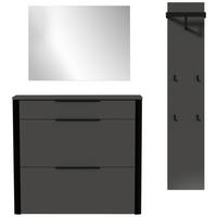 GARDEROBE 3-teilig  in 150/191/34 cm  - Anthrazit/Schwarz, Design, Glas/Holzwerkstoff (150/191/34cm) - Dieter Knoll