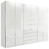 KLEIDERSCHRANK in Weiss  - Chromfarben/Weiss, Modern, Glas/Holzwerkstoff (300/216/62cm) - Novel