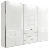 KLEIDERSCHRANK in Weiss  - Chromfarben/Weiss, Modern, Glas/Holzwerkstoff (300/216/62cm) - Novel