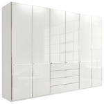 KLEIDERSCHRANK  in Weiß  - Chromfarben/Weiß, MODERN, Glas/Holzwerkstoff (300/216/62cm) - Novel