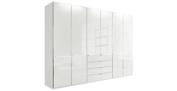 KLEIDERSCHRANK in Weiß - Chromfarben/Weiß, MODERN, Glas/Holzwerkstoff (300/216/62cm) - Novel