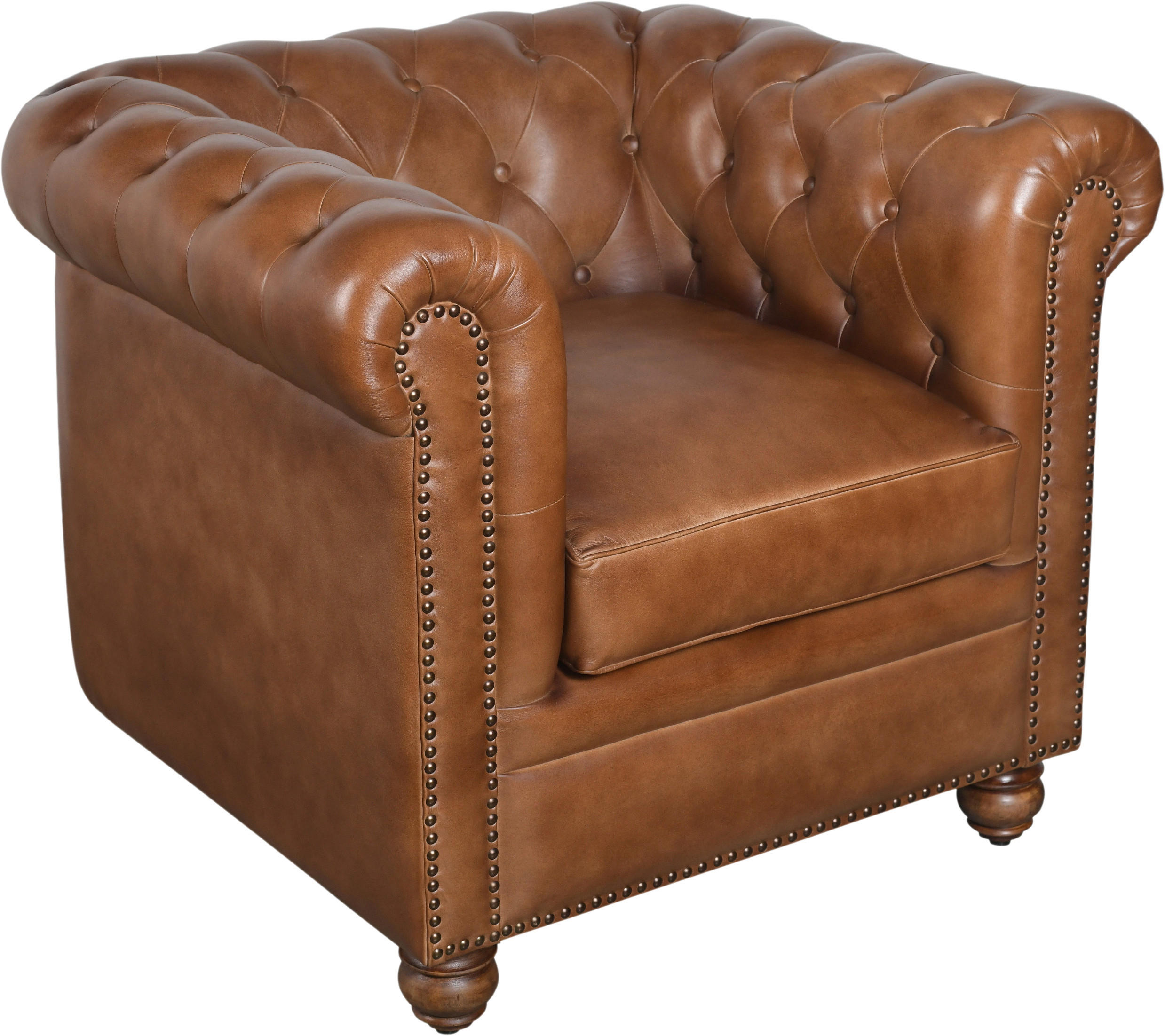 SESSEL in Echtleder Braun  - Braun, LIFESTYLE, Leder (84/79/77cm) - Landscape