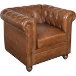 SESSEL in Echtleder Braun  - Braun, LIFESTYLE, Leder (84/79/77cm) - Landscape
