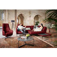 ECKSOFA in Flachgewebe, Struktur Rot  - Anthrazit/Rot, Design, Textil/Metall (254/230cm) - Ambiente