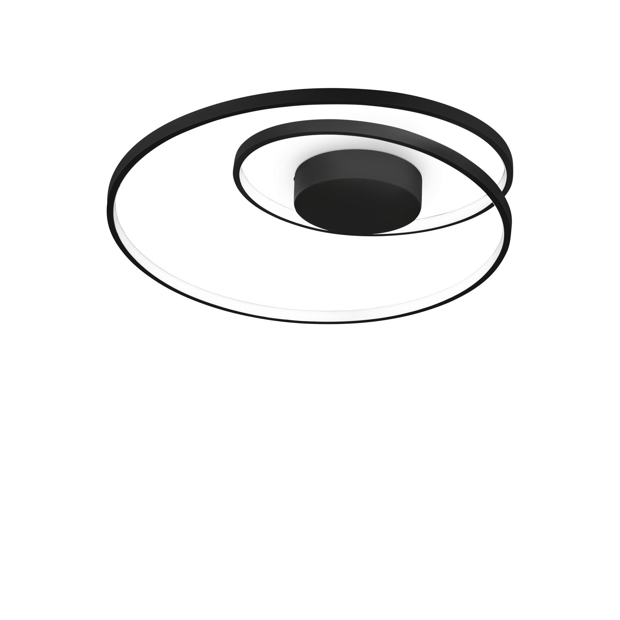 LED-DECKENLEUCHTE 60/18 cm   - Schwarz, Design, Kunststoff/Metall (60/18cm) - Ideal Lux